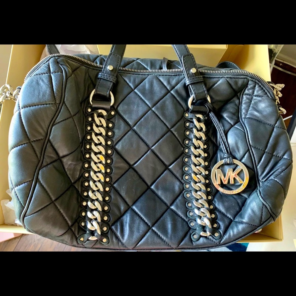 Michael Kors Quilted Lambskin Bag w/Chain Detail